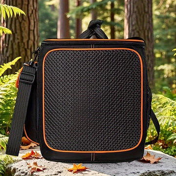 Estuche portátil para altavoces Partybox Encore 2 - EVA impermeable y resistente a los golpes, correa ajustable para hombros ligera para camping y festivales de música, negro con detalles naranjas, altavoces portátiles, equipo de audio al aire libre, acc