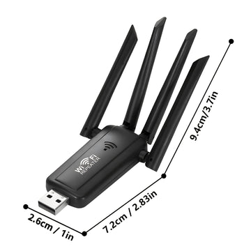Repetidor inalámbrico USB con 4 amplificadores de señal de antena, adecuado para extender la cobertura de toda la casa, viene con puerto Ethernet para conexiones de red, admite múltiples conexiones de dispositivos, roaming ininterrumpido para hogar y ofi