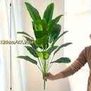 Arbusto artificial de plátano gigante de 4 estaciones de 47,24 pulgadas - 24 hojas grandes, 11,81 pulgadas, ideal para hogar, hotel, oficina, bodas, fiestas, decoración de porches, jardines de cajas de ventanas, perfecto para el Día de Acción de Gracias