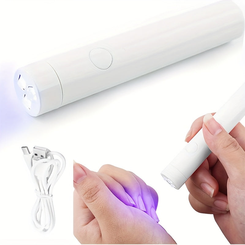 Lámpara de uñas LED con bolígrafo, portátil, para manicura, luz seca para uñas, blanco, para un dedo, lámpara de curado de gel LED, linterna mini, lámpara de uñas seca portátil.