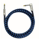 Cable de guitarra de 3,3 pies a 16 pies - Cable de instrumento de alta resistencia de 1/4" con diseño trenzado azul y negro, conector de ángulo recto a recto para guitarra eléctrica, bajo, mandolina, configuración de audio profesional, cable de guitarra,