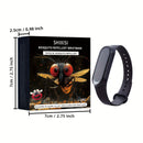 Muñequera Repelente de Mosquitos Electrónica Negra – Ajuste Cómodo, Disuasivo Físico para Insectos, No Tóxico, Diseño Unisex para Pesca y Actividades al Aire Libre, Incluye 2 Pilas Botón, Pulsera Unisex | Brazalete Elegante | Moderno y Portátil
