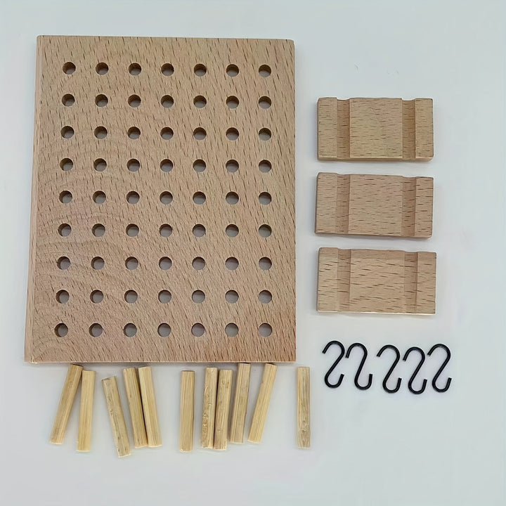 1 Juego de Casa de Muñecas Simulación Mini Estante de Almacenamiento Tablero de Madera con Agujeros para Colgar Modelo