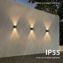 Luminaria de Pared de 4W para Interior con Iluminación Hacia Arriba y Abajo - Lámpara de Pared LED Impermeable IP55 para Exterior, Sconce de Pared Resistente para Sala de Estar, Camino, Entrada, Pasillo, Porche, Balcón, Patio, Jardín, Iluminación Exterio