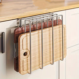 Gancho de Cocina de Acero Inoxidable con Tabla de Cortar - Organizador de Montaje en Pared Fácil de Instalar para Puertas de Armarios, Perfecto para Colgar Toallas y Herramientas en la Cocina o Baño