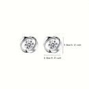 [Elegancia Diaria] Pendientes de Botón Elegantes con Corazón de Amor Giratorio para Mujeres - Estilo Vintage Chic con Centro de Pedrería Brillante, Joyería de Moda de Aleación para Uso Diario, Pendientes Bonitos