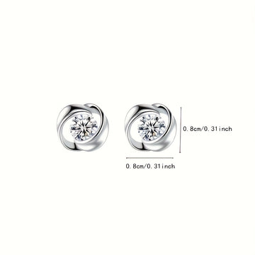 [Elegancia Diaria] Pendientes de Botón Elegantes con Corazón de Amor Giratorio para Mujeres - Estilo Vintage Chic con Centro de Pedrería Brillante, Joyería de Moda de Aleación para Uso Diario, Pendientes Bonitos
