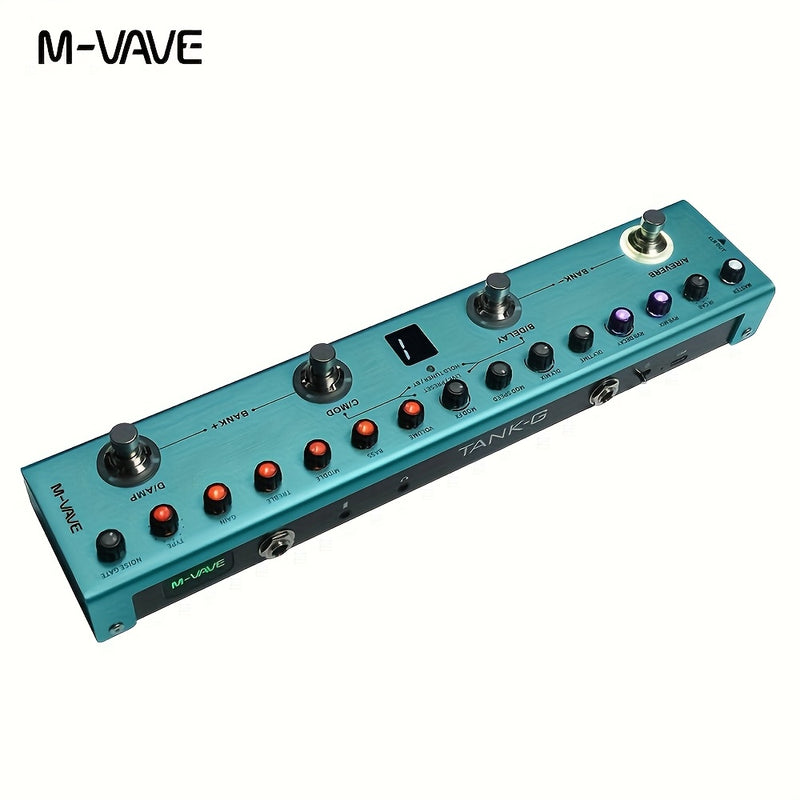 TM-VAVE TANK-G Pedal de Efectos Digitales Profesionales para Guitarra - Verde Oscuro, 36 Preseleccionables con Delay/Reverb/Carga IR, Afinador Integrado, Batería Recargable de 3000mAh, Alimentación USB/Batería para Creación Musical y Presentaciones en Vi