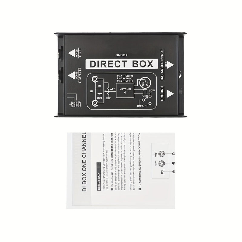 CAJA PASIVA DE UN CANAL AROMA - Aislador de Audio de Alta Calidad para Guitarra, Micrófono y Equipo de DJ - Reducción de Ruido, Sin Necesidad de Energía, Compatible con PC () | Dispositivo de Aislamiento de Sonido | Equipos de Audio Profesionales | Compo