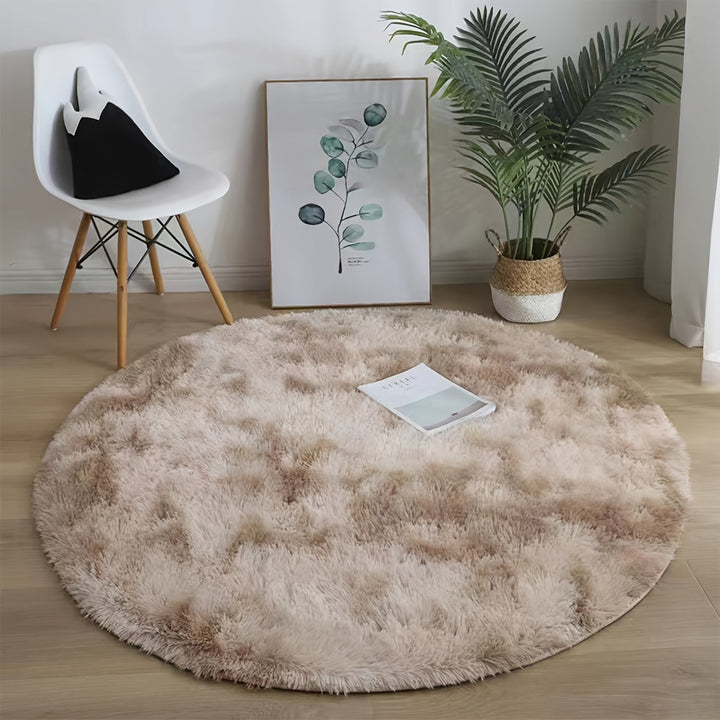 Alfombra de peluche súper suave, forma redonda, linda y atractiva, antideslizante, fácil de limpiar, lavable a máquina, ideal para sala, habitación, pasillo, sala de juegos, dormitorio, decoración de habitación, ¡imprescindible para cada hogar!