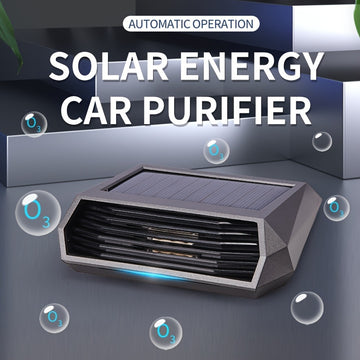 Purificador de aire para auto con energía solar y sensor de movimiento inteligente - Enciende/apaga automáticamente, no necesita energía eléctrica, panel solar de alta eficiencia y batería de litio incorporada para aire fresco en movimiento