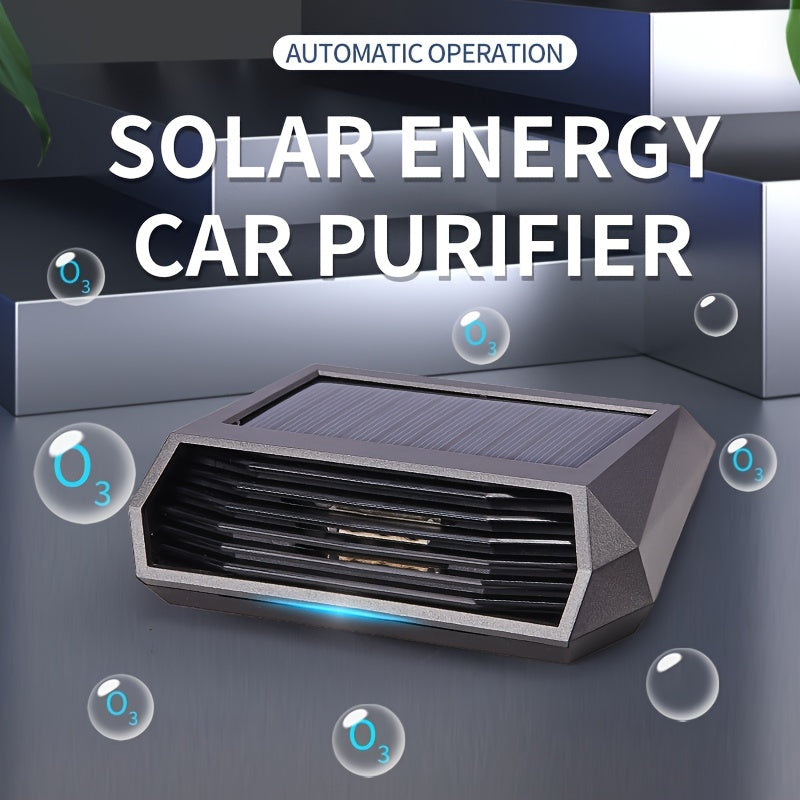 Purificador de aire para auto con energía solar y sensor de movimiento inteligente - Enciende/apaga automáticamente, no necesita energía eléctrica, panel solar de alta eficiencia y batería de litio incorporada para aire fresco en movimiento