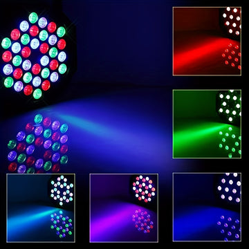 1pc Luz Par DJ RGB de 36 LED - Control Remoto Inalámbrico - Colores Vibrantes para Bodas, Cumpleaños, Navidad, Espectáculos de Música, Fiestas de Baile