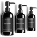 Juego de 3 Dispensadores de Champú y Acondicionador GAONLY - Botellas Modernas de PET de 16.9oz para Jabón de Ducha con Bomba y Etiquetas - Dispensadores de Gel de Baño Fáciles de Recargar para una Decoración Instantánea del Baño - Regalo de Navidad