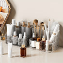 Organizador de maquillaje transparente de lujo con divisores, almacenamiento de cosméticos para lápices de cejas y cuidado de la piel, organizador plástico liviano para baño o tocador, organizadores de maquillaje