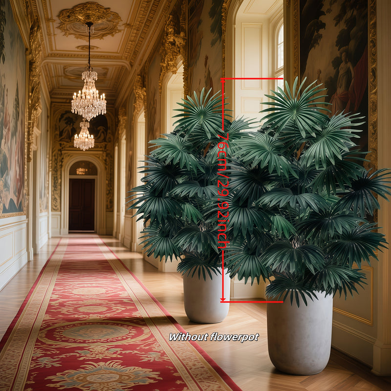 1 pieza - Árbol de palma artificial con cola suelta grande para exteriores con 18 hojas grandes - Árbol de arce artificial de selva tropical, decoración moderna para jardín de bodas, sin mantenimiento - Árbol perenne para todas las estaciones, adecuado p