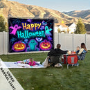 Tapiz Fluorescente Grande de Calabaza y Fantasma de Halloween - Decoración Exterior Reactiva a UV, Fondo de Fiesta Fácil de Colgar, Regalo Festivo Perfecto