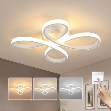 1 pieza de lámpara de techo moderna con mariposa negra/blanca - Brillo ajustable 3000K/4000K/6000K, acabado metálico mate con montaje semi-inclinado, iluminación decorativa ligera para sala de estar, dormitorio, pasillo, estudio, luces de techo para el h