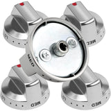 Perilla de control de acero inoxidable para estufa DG64-00473A, eje en D de metal, accesorio de repuesto para estufa de gas Samsung, compatible con los modelos NX58F5700WS, NX58H5600SS, NX58H5650WS, NX58J7750SS.