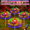 4/ 1 Paquete de Luces Solares para Jardín con Efecto Fuegos Artificiales, IP65 Impermeables, Decoración DIY Solar con 8 Modos, para Caminos y Fiestas