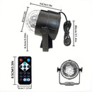 Luces de Fiesta con Bola de Discoteca LED de 7 Modos y Control Remoto - Luces Escénicas Activadas por Sonido para KTV, Decoración del Hogar, Cumpleaños, Halloween, Navidad y Bares de DJs - Alimentado por USB, Compatible con Múltiples Habitaciones, Ilumin