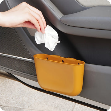 1pieza Mini Cubo de Basura para Puerta de Coche - Plástico Duradero, Diseño Ahorrador de Espacio para Acceso Fácil, Ideal para Almacenamiento y Organización de Coche, Organización de Coche | Cubo de Basura Compacto | Cubo de Plástico Duradero, Accesorios