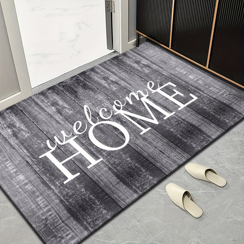 Alfombra de bienvenida rectangular impresa, 1 unidad, de poliéster, antideslizante para interior/exterior, ideal para sala, dormitorio, cocina, baño, patio, decoración del hogar y exterior