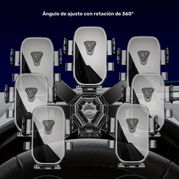 1 soporte universal para montaje de coche, material ABS, rotación de 360°, antivibración, textura de fibra de carbono, soporte de navegación multifuncional