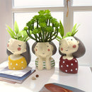 Maceta Pequeña con Forma de Hada, Macetas para Suculentas, 7.62 cm Maceta con Cara de Niña y Adornos de Drenaje en Resina para Plantas de Cactus, Regalo para Mujeres y Decoración de Jardín