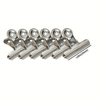 6 clips de sellado para bolsas de alimentos, clips de acero inoxidable reutilizables de alta resistencia, clips de sellado hermético multiusos, para oficina, escuela y cocina del hogar, organizadores y almacenamiento del hogar, accesorios para el hogar
