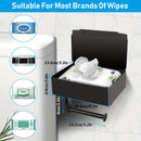Soporte de Papel Higiénico de Acero Inoxidable con Estante y Dispensador de Toallitas - Montado en la Pared, Acabado Mate Negro para la Organización del Baño
