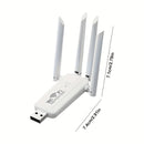 OEKE- Cuatro antenas USB repetidor inalámbrico - Extensor de señal de larga distancia con antenas dobles para cobertura completa de la casa