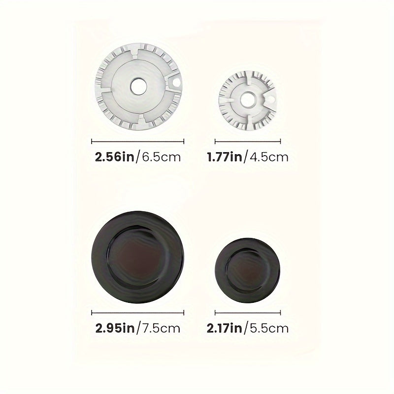 Anillos Difusores de Llama de Estufa de 2 Piezas - Cubiertas de Aleación de Aluminio Durable para Cocción Uniforme, Ajuste Universal para la Mayoría de Estufas de Gas y Eléctricas