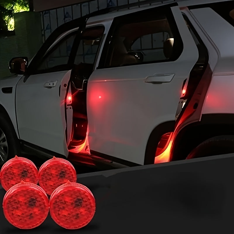 Conjunto de 4 Luces LED para Puertas - Luces Rojas Anticolisión para Coches, Plástico Duradero, Fácil Instalación, Mejora la Visibilidad y Seguridad Nocturna, Compatible con Varios Modelos de Automóviles, Barras Luminosas para Vehículos