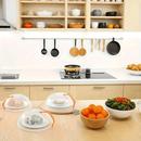 Tapadera para Microondas con Mango Fácil de Agarrar - Tapa Transparente, Resistente al Calor y Hermética para Ventilación de Vapor, Cocina Sin Desorden - Compatible con Microondas y Hornos, Ideal para Comidas, Verduras, Carne, Empanadillas, Cubierta para