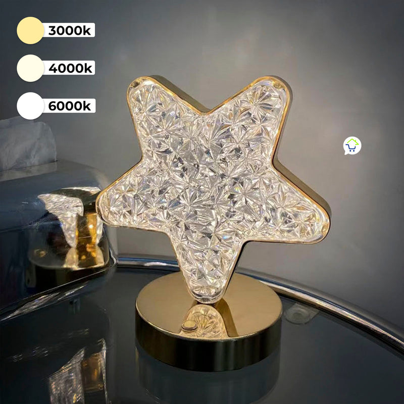 Lámpara Táctil Efecto Cristal Mesa De Noche Recargable LCL-1