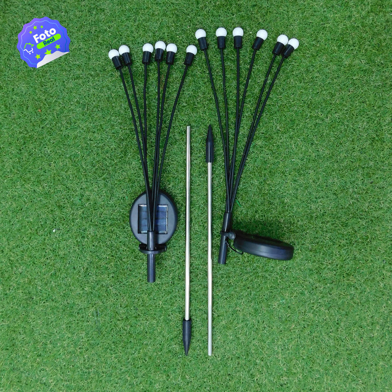 Luces de Hadas Luciérnagas x2 LED Jardín Panel Solar 6 Luces Impermeables C2003