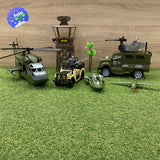 Set Militar Vehículos Avion Accesorios Juguete Niños HWM423-2