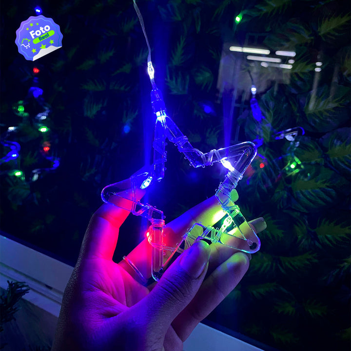 Cortina Intercalada de Arboles y Estrellas 3 M 130 LEDS Decoración Navidad 173