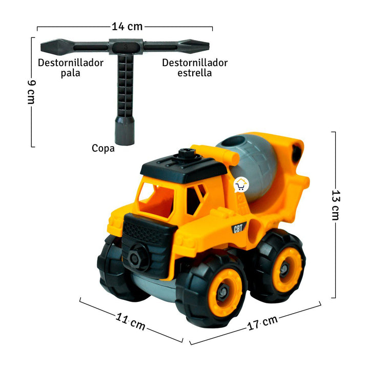 Volqueta Mezcladora Construcción Juguete Desarmable Niños PF116