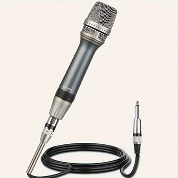 Micrófono Vocal Dinámico Profesional - Cardióide Unidireccional, Portátil con Encendido/Apagado para Interruptor & Cable XLR de 177in a 1/4'' - Azul Marino