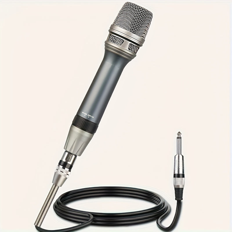 Micrófono Vocal Dinámico Profesional - Cardióide Unidireccional, Portátil con Encendido/Apagado para Interruptor & Cable XLR de 177in a 1/4'' - Azul Marino