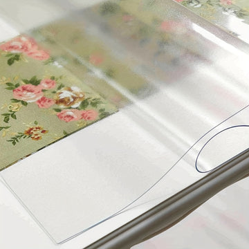 Protector de mesa de PVC de 1.5 mm de grosor - Transparente, resistente a rayones, al calor y al agua, mantel para mesas de comedor, mesas de centro y más - Ideal para uso en hogares y hoteles, cubremesa para hotel | Mantel transparente | Textura suave,