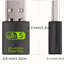 Adaptador inalámbrico USB WiFi, receptor externo de red inalámbrica de 600 Mbps con banda dual 2.4/5GHz, mini receptor WiFi para PC/laptop/escritorio, control por aplicación, modo de alimentación USB, voltaje de operación ≤36V