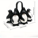 Soporte de huevo en forma de pingüino que cocina, almacena y sirve huevos, diseñado para hacer huevos duros o blandos, que puede acomodar 6 huevos para una cocción y refrigeración convenientes.