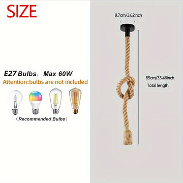 1 lámpara colgante de estilo tropical rústico tejida a mano, base E27, para comedor, barra de cocina o mesa de isla, iluminación de dormitorio (sin bombilla)