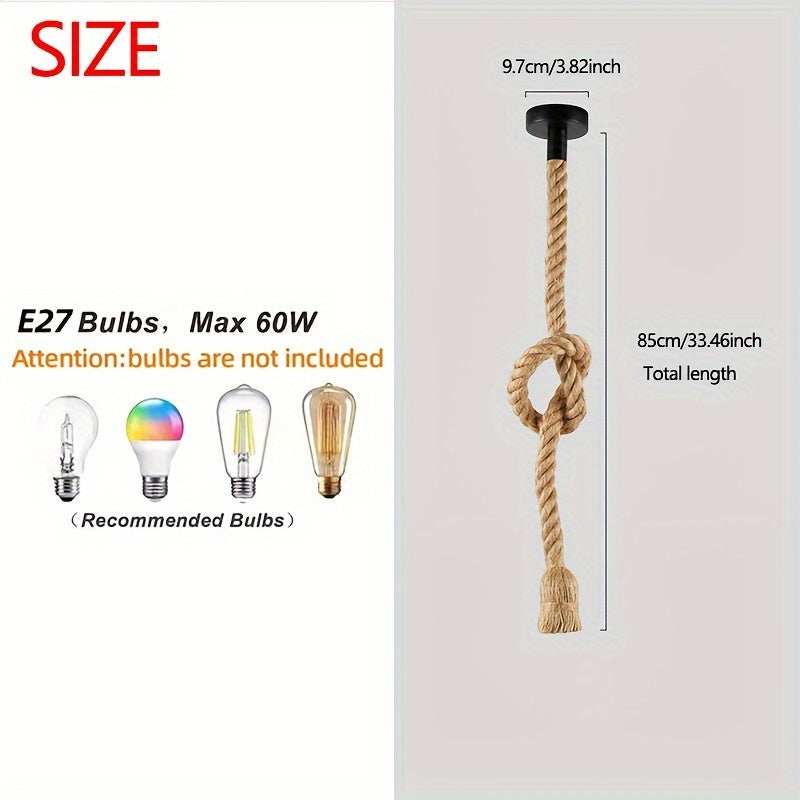 1 lámpara colgante de estilo tropical rústico tejida a mano, base E27, para comedor, barra de cocina o mesa de isla, iluminación de dormitorio (sin bombilla)