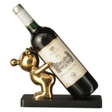 Adorno de Estante para Vino de Metal Creativo y de Alta Gama con Oso Violento, Acabado Pulido, Diseño de Fila Expositiva, Armario de Vinos para Sala de Estar, Mesa de Entrada del Hogar, Arreglo de Mueble de Televisión