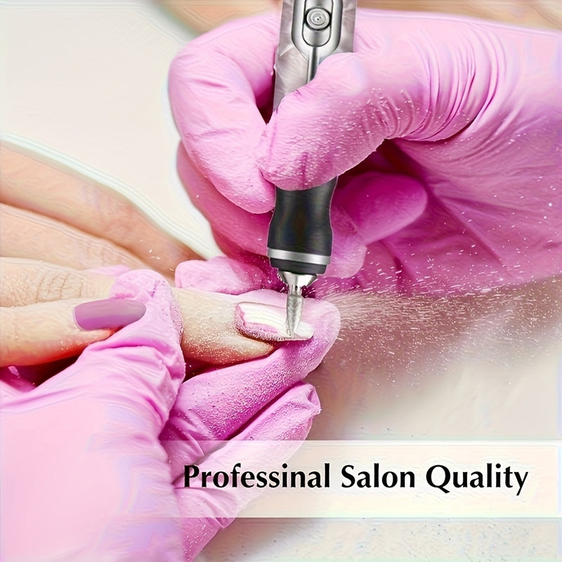 Kit Profesional de Taladro Eléctrico para Uñas con 12 Cabezales y 6 Bandas de Lijado, Control de 4 Velocidades para Manicura y Pedicura