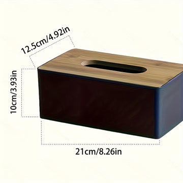Soporte de caja de pañuelos cuadrada de madera de gran capacidad - 1 pieza de almacenamiento de pañuelos rectangulares de plástico para baño, sala de estar, tocador de dormitorio, accesorios de decoración del hogar, Halloween, decoración de Navidad